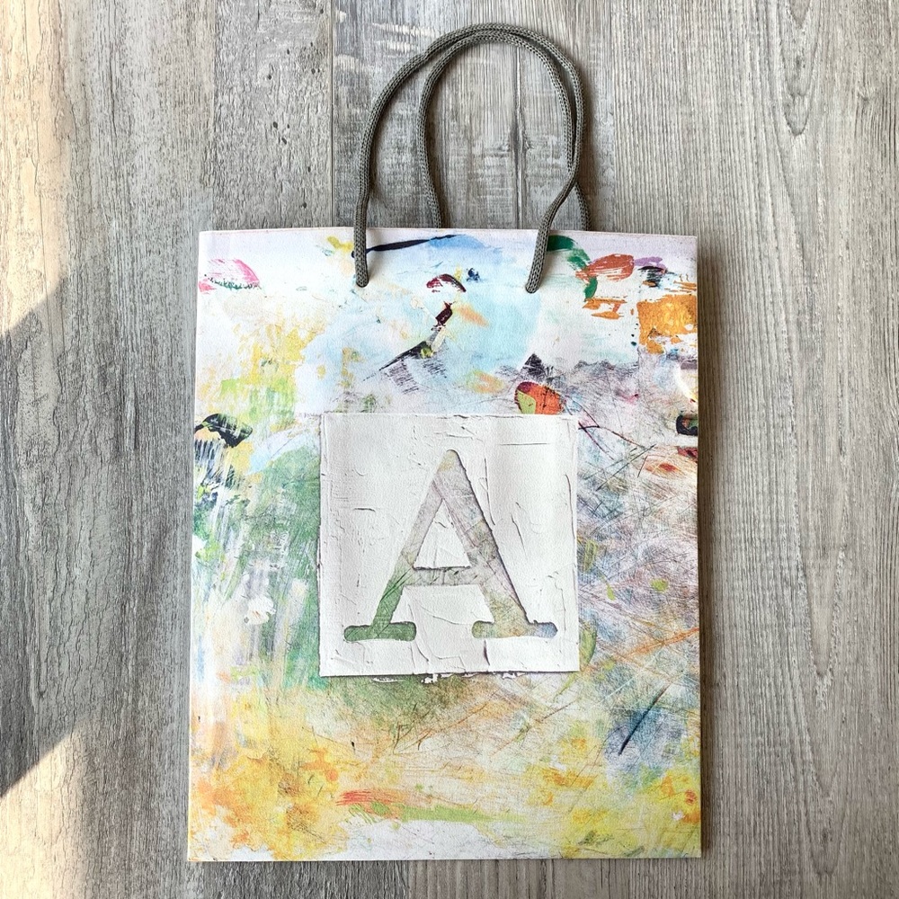 Anthropologie Watercolor  Paper Shopping Gift Bag